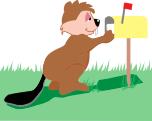 Beaver Getting Mail Clip Art